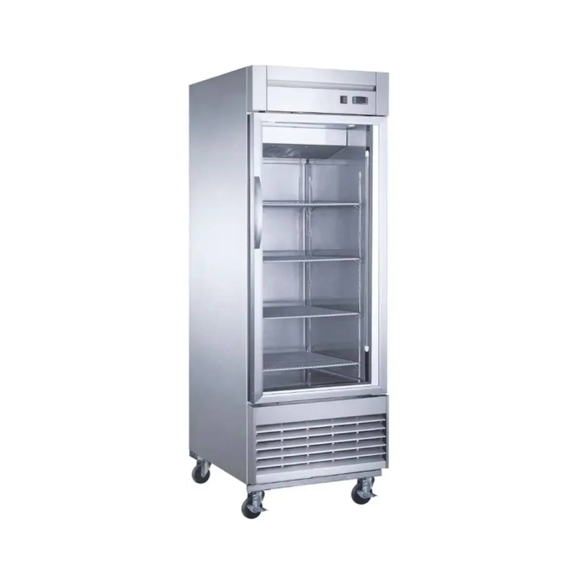 REFRIGERADOR VERTICAL PUERTA DE CRISTAL EN A.I. DE 23 PIES CÚBICOS MIGSA